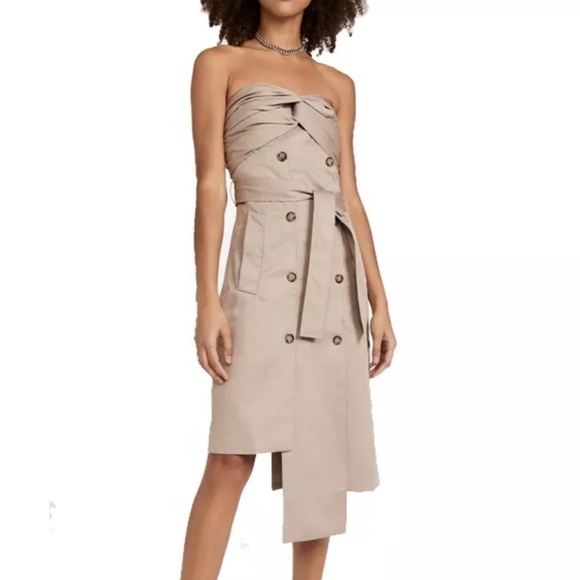 Rohk Cotton Twist Front Trench Dress size US6-8 - Picture 3 of 16